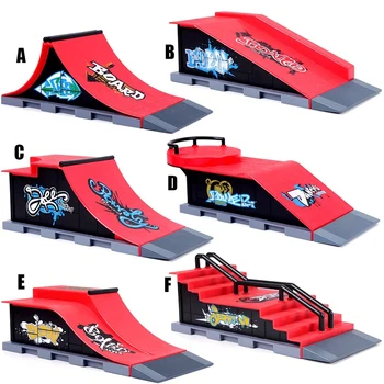 

6 In 1 Mini Finger Park Figure Skate Scene Board Venue Combination Toys Skateboarders Ramp Track Toy Set For Boy Christmas Gifts