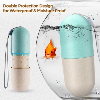 

Dispenser Moisture-Proof Pill Boxes Container Pill Storage Compartment Box Grain Fiber 7 Day Pill Organizer