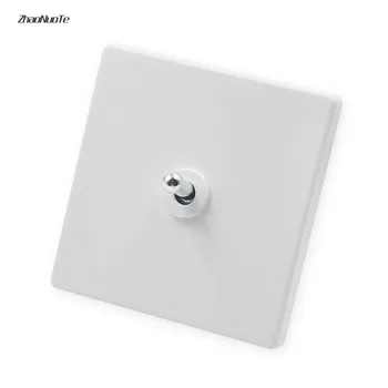

High Quality Home Improvement Wall Light Toggle Switch White 1-4 Gang 2 Way Silver Lever 86 Type Switch