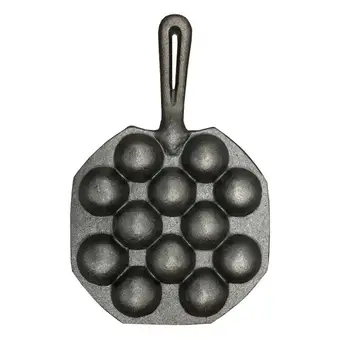 

1pc Takoyaki Pan 12 Molds Cast Iron Takoyaki Maker Skillet Japanese Octopus Meat Ball Mold No-Stick Baking Tray Pancake