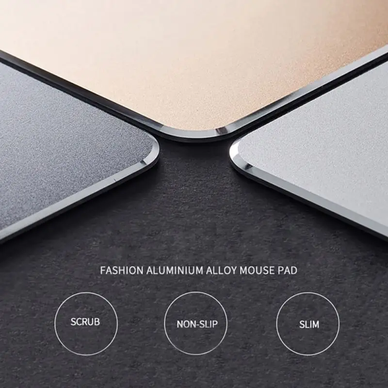 Top Metal Aluminum Box Mouse Pad Mat Hard Soft Magic Fine Double Sided Waterproof Fast And Accurate Control For Home Office