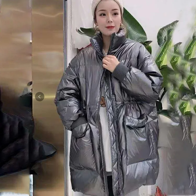 Oversized Shiny Metal Thick Women Down Coat Stand