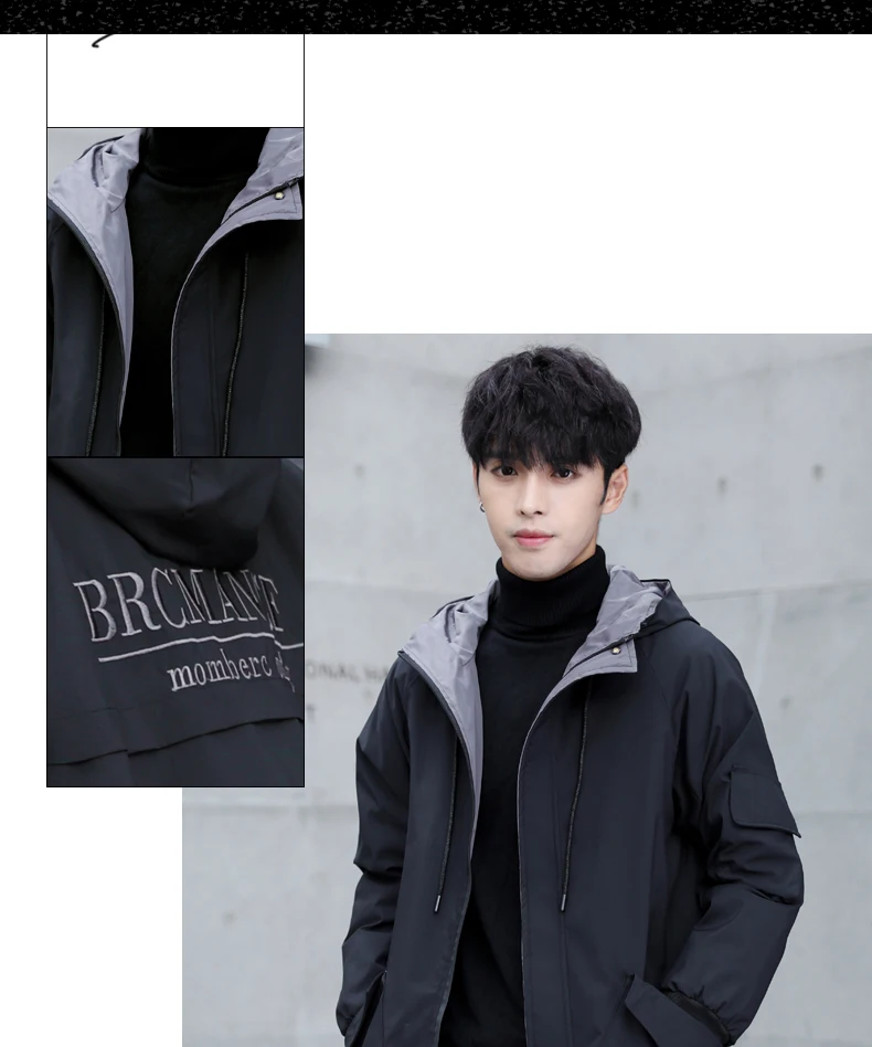Осенний Тренч, мужская длинная модная спортивная модная зимняя куртка, Campera Hombre Invierno, GG50dy
