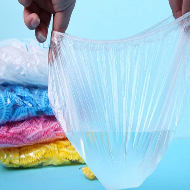 Shower-Cap Bathroom-Products Hotel Disposable Plastic Transparent-Color Waterproof 100pcs