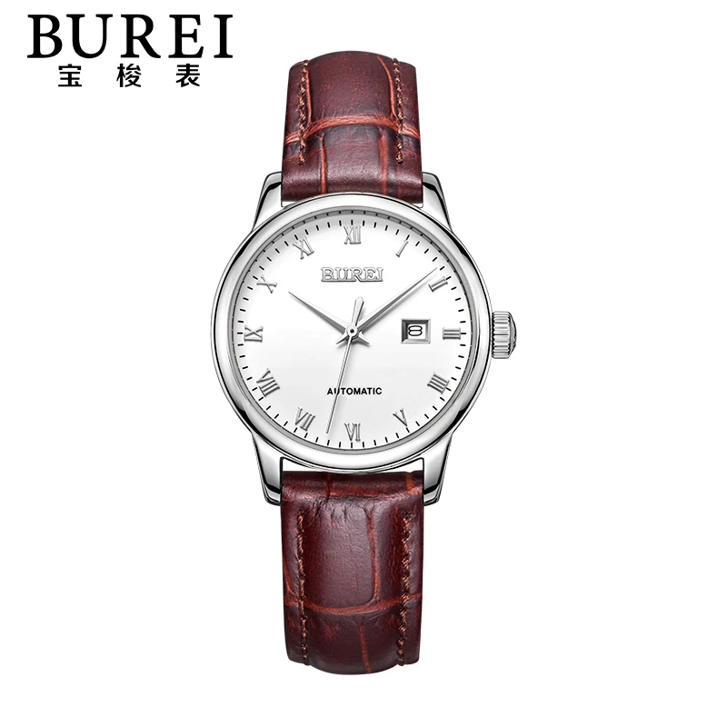 BUREI 1002 Switzerland часы мужские люксовый бренд модуль времени NH36 подлинный двойной автоматический механический календарь Мужские часы - Цвет: 14 woman watch