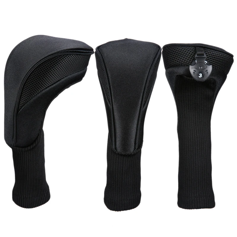 

Black Golf Head Covers Driver 1 3 5 Fairway Woods Headcovers for Golf Club Fits All Fairway and Driver Clubs 3Pcs