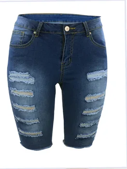 

Summer new jeans, holes, buttons, mid-waist, straight, tight, stylish, sexy, slim streetwear elegant ounge wear