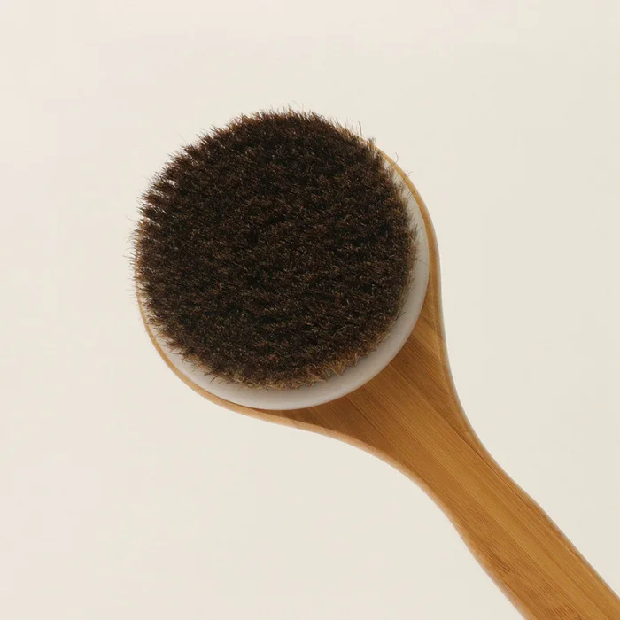 Shower Brush With Long Bamboo Wood Handle Back Scrubber Spa Exfoliator Bath Body Massage Brushes JS11