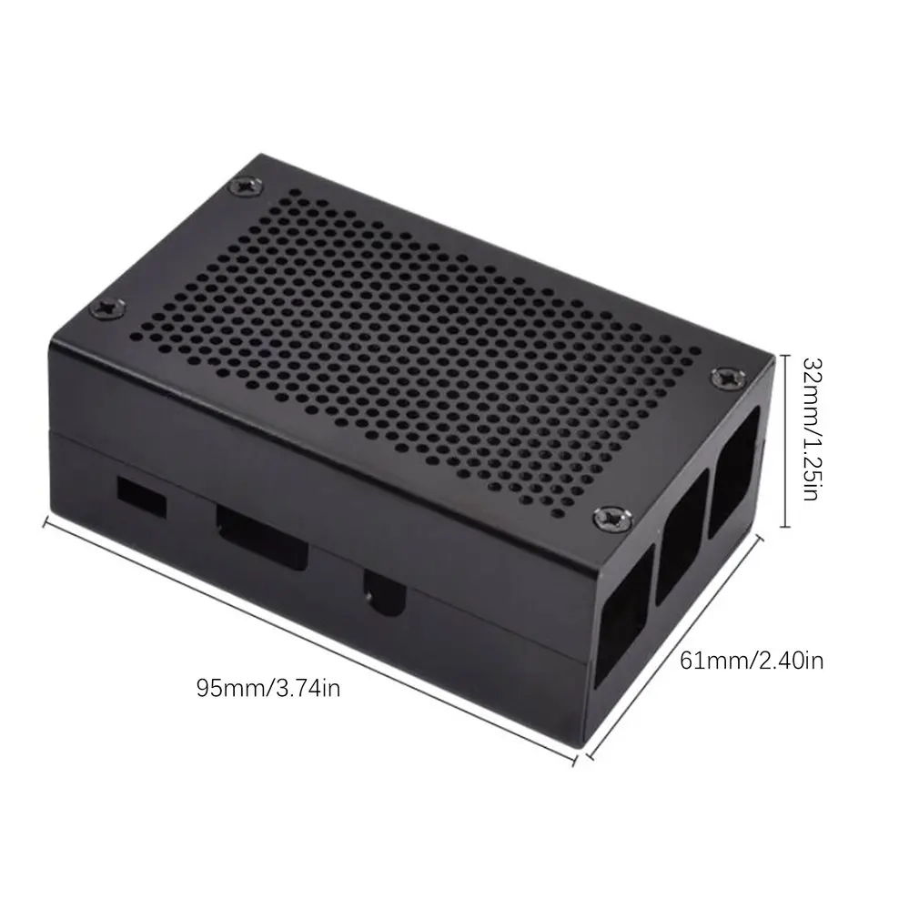 Для Raspberry Pi 3 Model B+ Алюминиевый Чехол, черный чехол, металлический корпус, совместимый для Raspberry Pi 3 Model B