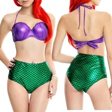 Женский бандажный комплект бикини пуш-ап бюстгальтер Mermaid Shell купальный костюм Новинка