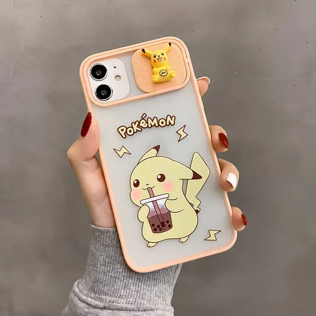 helper Mondwater Pigment Takara Tomy Pokemon Cute Milk Tea Pikachu Phone Case For Iphone 6s/7/8p/x/xr/xs/xsmax/11/12pro/12min  Phone Couple Case Cover - Action Figures - AliExpress