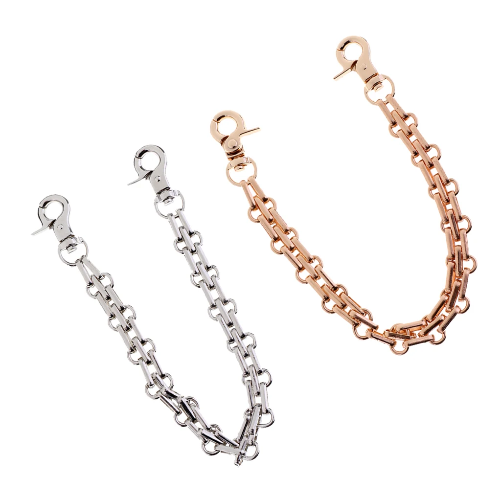 2pcs 25cm Metal Replacement Clip-On Wrist Chain Strap For Clutch/Purse/Handbag/Pouch