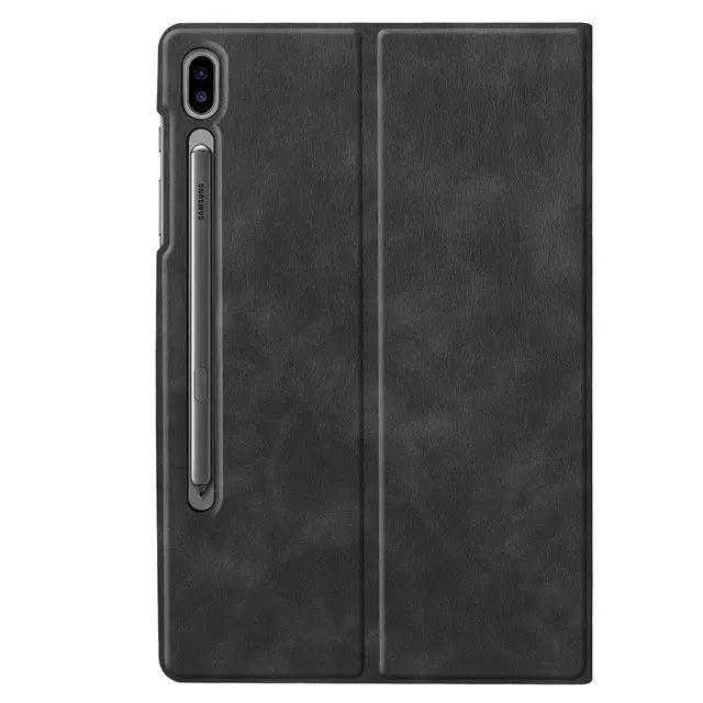 black Магнитный Премиум PU кожаный чехол для Samsung Galaxy Tab S6 10,5 SM-T860 SM-T865 10," планшет Funda TPU Чехол+ пленка+ ручка - Цвет: black