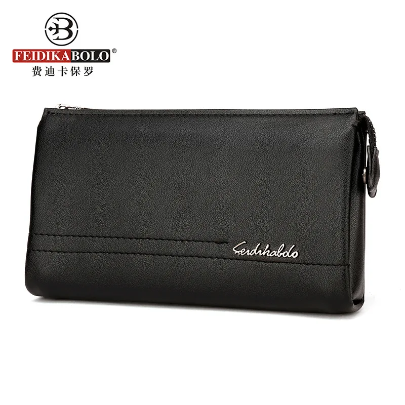 

2019 New Style Men Long Carrying-Wallet Handbag Men's PU Leather Men's Bag Business Clutch Bag Large Capacity Zipper