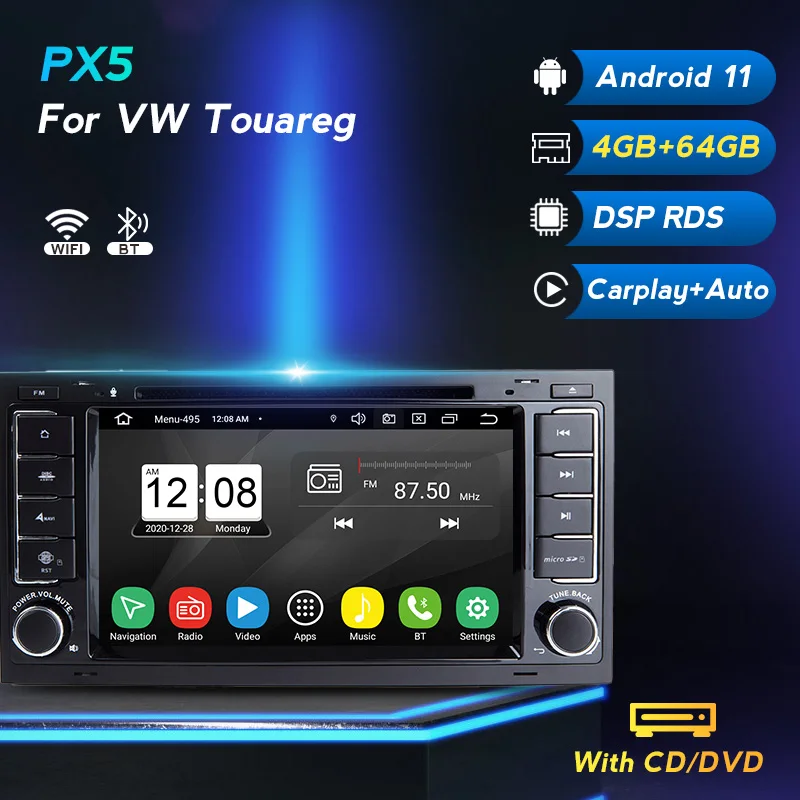 DSP RDS Android 11 4G+64G Car DVD Radio Multimedia Player for VW/Volkswagen/Touareg/Transporter T5 GPS Navigation FM/AM carplay |
