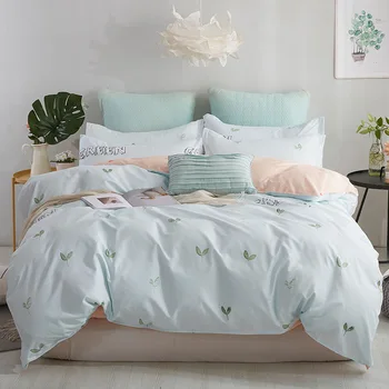 

4pcs kawaii Bedding Set Luxury Queen Size Bed Sheets Children Quilt Soft Comfort Cotton pattern Simplicity Bedding Sets For Girl