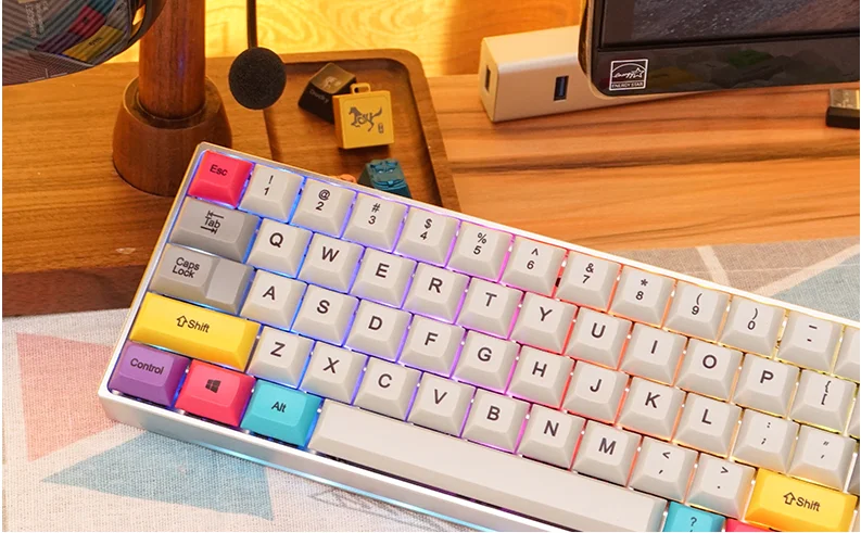 Металлический корпус с ЧПУ keycool 64 RGB клавиатура bluetooth механическая DSA keycap dyesub