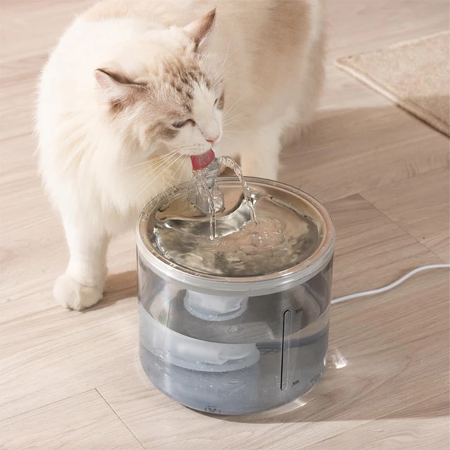 Fuente de agua automática para gatos, dispensador de agua con grifo para  perros, filtro transparente, bebedero con Sensor para mascotas, Alimentador  automático para beber, 2,3 L - AliExpress