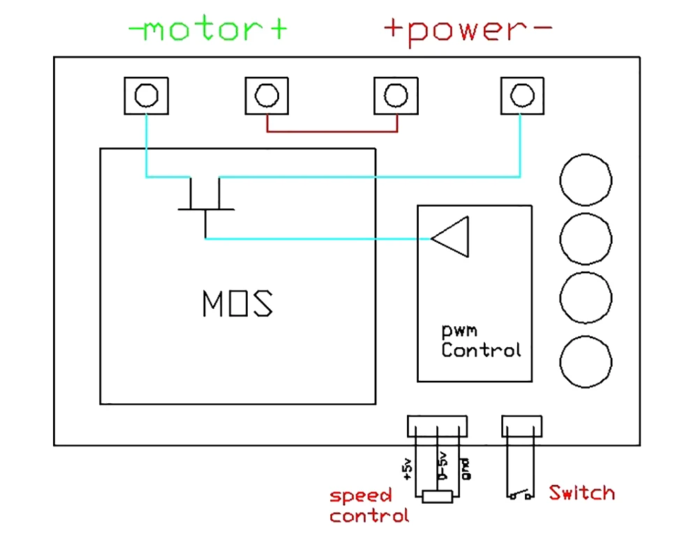 PWM DC контроллер скорости двигателя 10-50 в 60A высокой мощности HHO RC PWM драйвер контроллера Модуль 12 В 24 в 48 в 3000 Вт удлинитель Переключатель на кабеле