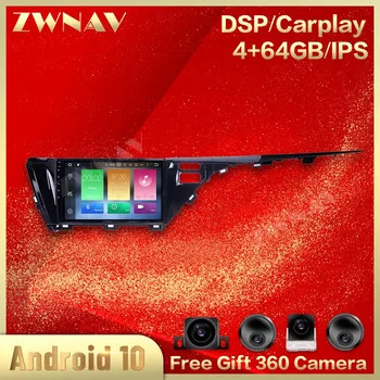 

360 Cameras IPS Screen For Toyota Camry 2018 2019 Android 10 Multimedia Car Player Screen Navigation Audio Radio Recorder Head