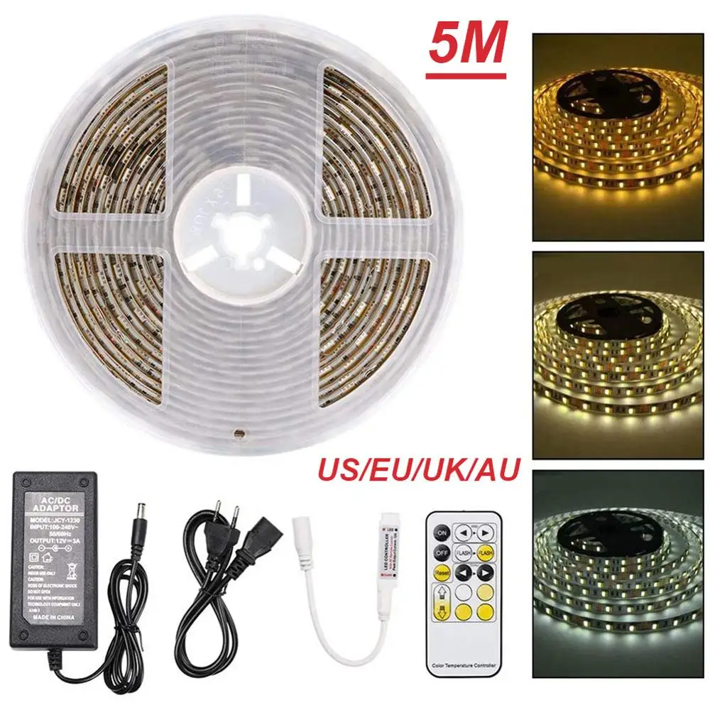 

5M 5050 Led Strip DC 12 V RGB Flexible Tape Led Ribbon Led Strip Light With IR Remote For Home kitchen Christmas Party