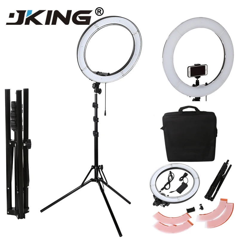  JKING Camera Photo Studio Phone Video 18inch 55W 240PCS LED Ring Light 5500K Photography Dimmable R - 4000081664347