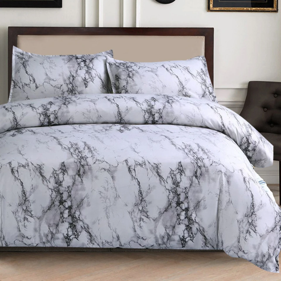 grey and white queen bedding