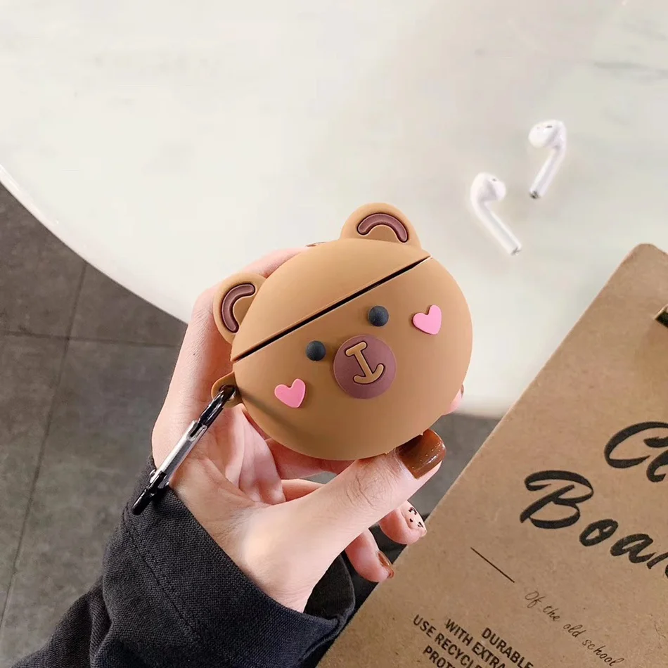 1068K 3D чехол для наушников для AirPods 2 чехол силиконовый Рождественский милый мультяшный протектор для наушников/Earbods чехол для Apple Air pods чехол 1 - Цвет: 1068K