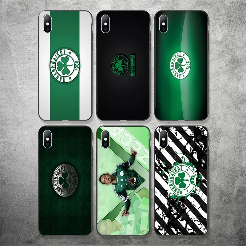 Чехол для телефона Mollo чехол для iphone DIY для Panathinaikos FC чехол черный мягкий TPU для iphone 11Pro X XR XS MAX 7 8 7plus 6 6S 5S SE