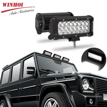 

Led Work Light Bar 7" 72W 12/24V Universal 24Led Car Work Spot Light Bar Offroad Lamp Waterproof Truck SUV ATV Boat Light Beam