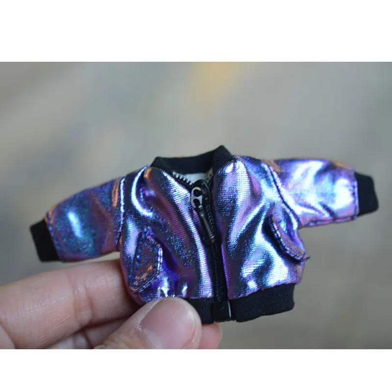 6 only clothes Одежда для малышей Ob11 пальто с лазером 1/12 г., BJD пальто для малышей GSC, однотонное пальто с круглым вырезом для девочек, Одежда для кукол, пальто, аксессуары - Цвет: 6 only clothes