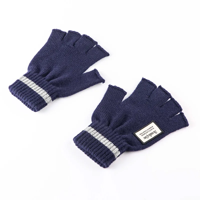 ZZ13 Navy Мужские и женские перчатки, зимние теплые мягкие корейские студенческие перчатки для верховой езды, вязаные шерстяные перчатки для влюбленных - Цвет: ZZ13 Navy