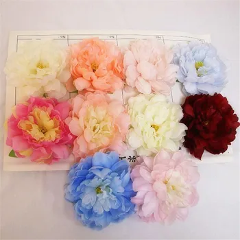 

100Pcs Artificial Peony Flower head 6.3" Fake Silk Chinese Peony Flower Head 10 colors for flower wall
