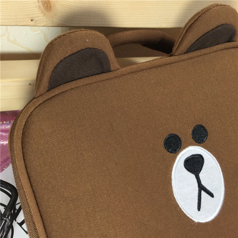 Корейская Милая косметичка с рисунком коричневого медведя из мультфильма, хлопковая дорожная Большая вместительная сумка для хранения, новая косметичка, сумка-Органайзер
