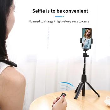

Bluetooth 4.2 Selfie Stick Foldable Tripod Telescopic Selfie Pole With Remote Controller 90 Degree Rotary Phone Claw For Live