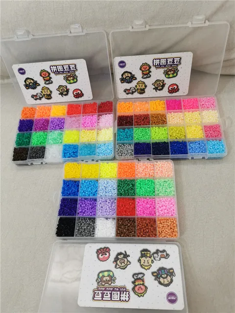 Perler Beads Kit 5mm/2.6mm Hama beads Whole Set with Pegboard and Iron 3D Puzzle DIY Toy Kids Creative Handmade Craft Toy Gift 4