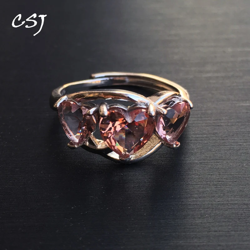 Csj Elegante Creato Diaspore Zultanite Anelli In Argento Sterling 925 Cuore Cut Gioielleria Raffinata Della Signora Delle Donne Engagment Partito