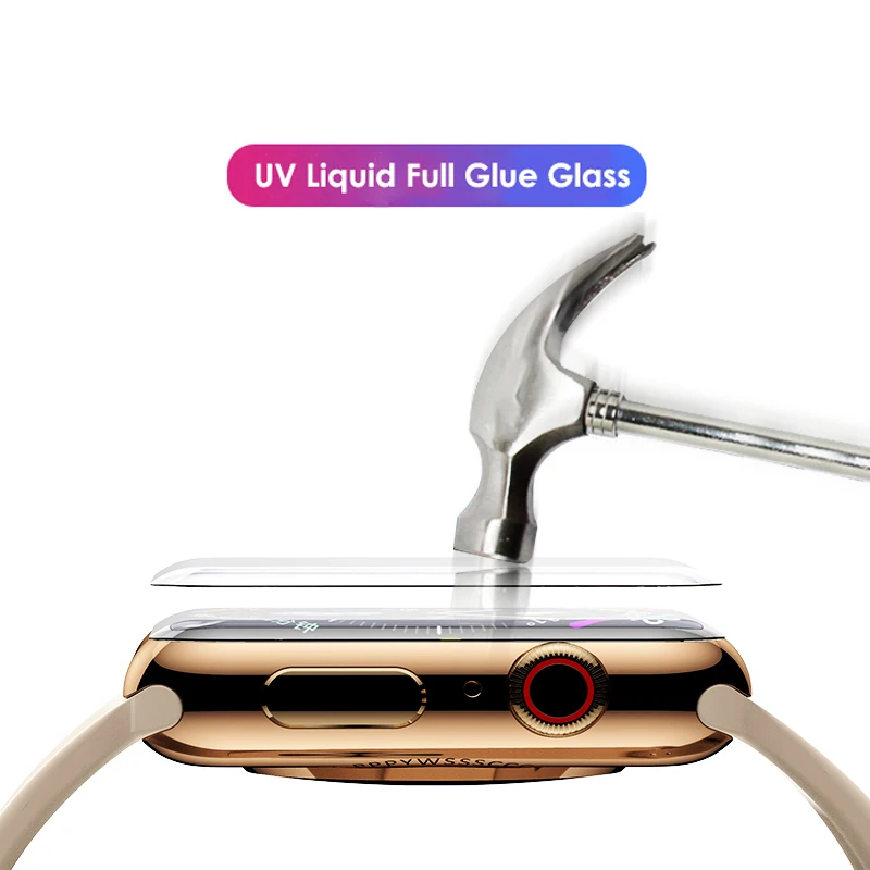Nano UV защитная пленка из закаленного стекла для apple watch 6 5 4 3 2 44 мм 40 42 38 версия