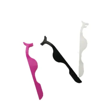 

1PCS False Eyelash Tweezers Fake Eye Lash Applicator Eyelash Extension Curler Nipper Auxiliary Clip Clamp Makeup Plastic Tools