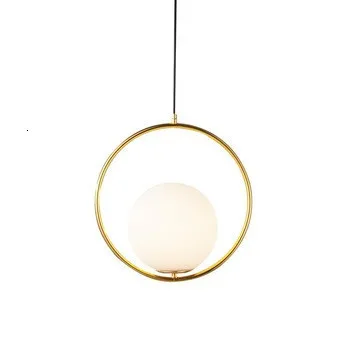 

Modern Simple Ring Gold Glass Ball Pendant Light Lamp For Bedroom lamparas de techo colgante
