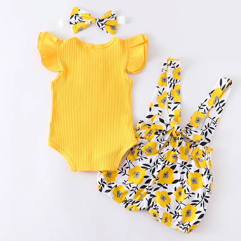 Kids Clothes Set Baby Girl Summer Knitting Cotton 3Pcs