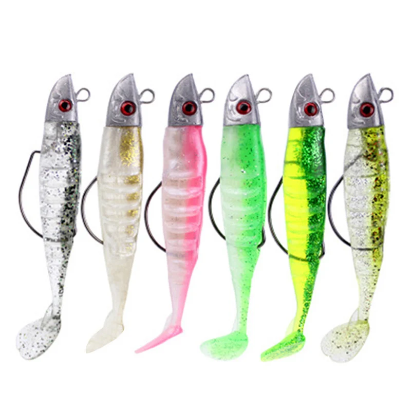 

Jigging Soft Bait Fishing Lures 9cm/15g 11cm/25g Lead Head Jig Fish T Tail Sea Bass Crank Hook Bionic Bait Lure Fishing Tackle