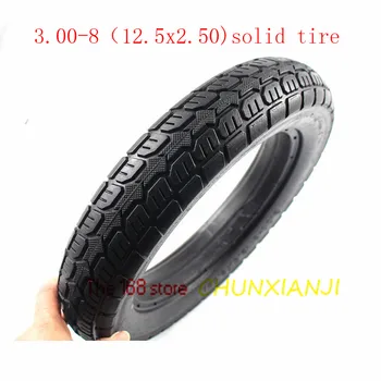 

NEWEST 3.00-8(12.5X2.50) non-inflatable solid elastic tires for electric vehicles are suitable for 30-35MM ring groove width