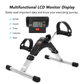 

Folding Fitness Pedal Stepper Exercise Machine LCD Display Indoor Cycling Bike Stepper with Adjustable Resistance For Home