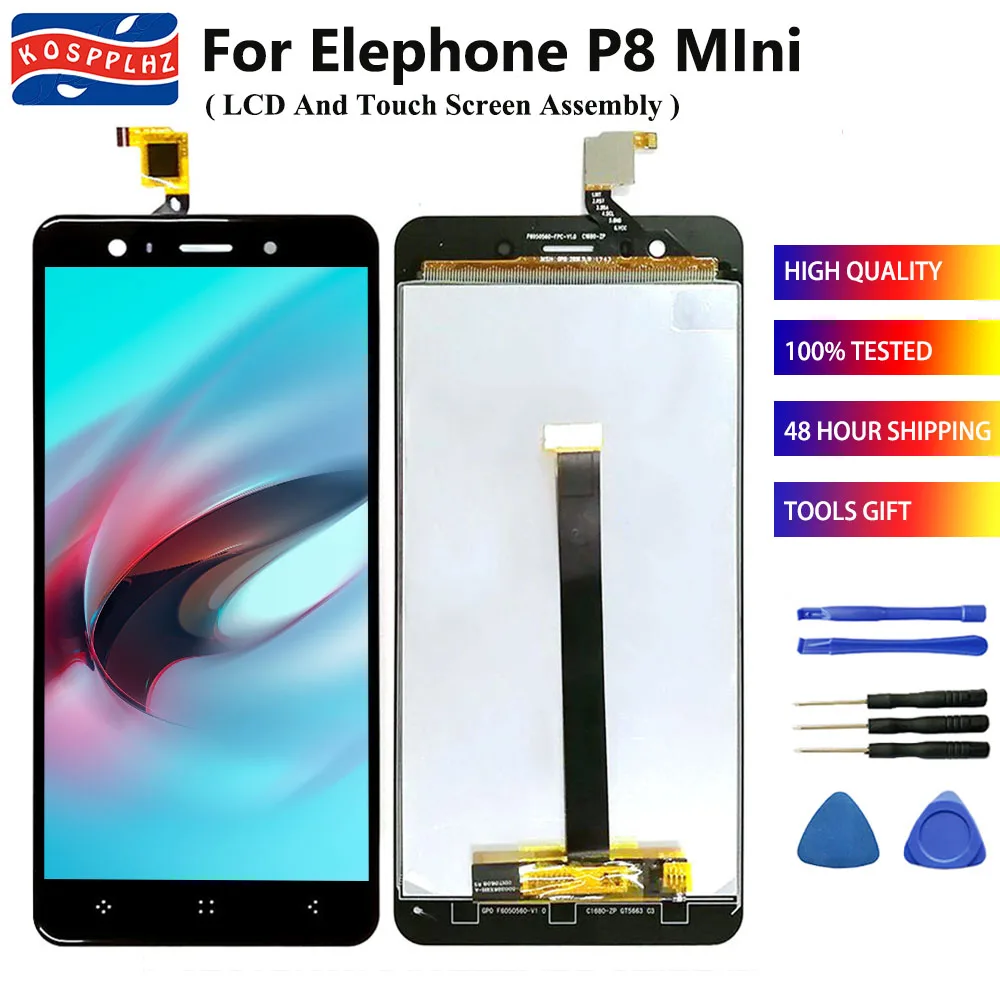 

100% Tested For Elephone P8 MIni LCD Display + Touch Screen Assembly 5.0" For Elephone P8MIni P8 lite LCD Repair Parts + Tools