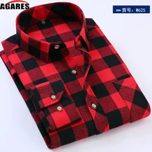 Новая мужская клетчатая теплая рубашка с длинными рукавами, модная мягкая Повседневная рубашка, удобные рубашки больших размеров, Приталенный топ со стойкой, SA-8