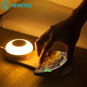 

Removable LED Night Light LED Bedside lamp with 2 In 1 Wireless Charging Multifunction Led Table Lamp For Mobile Phone charge
