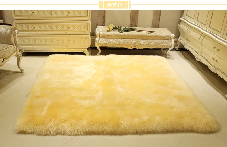 Wool Real Sheepskin Carpets For Living Room Bedroom Fur Rug Long Hair Soft Carpet And Rugs Kids Room Thicken Children Play