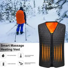 Умный жар массажный жилет вниз хлопок Электрический жилет куртка для людей среднего возраста USB нагревательный жилет плечо массаж Отопление жилет