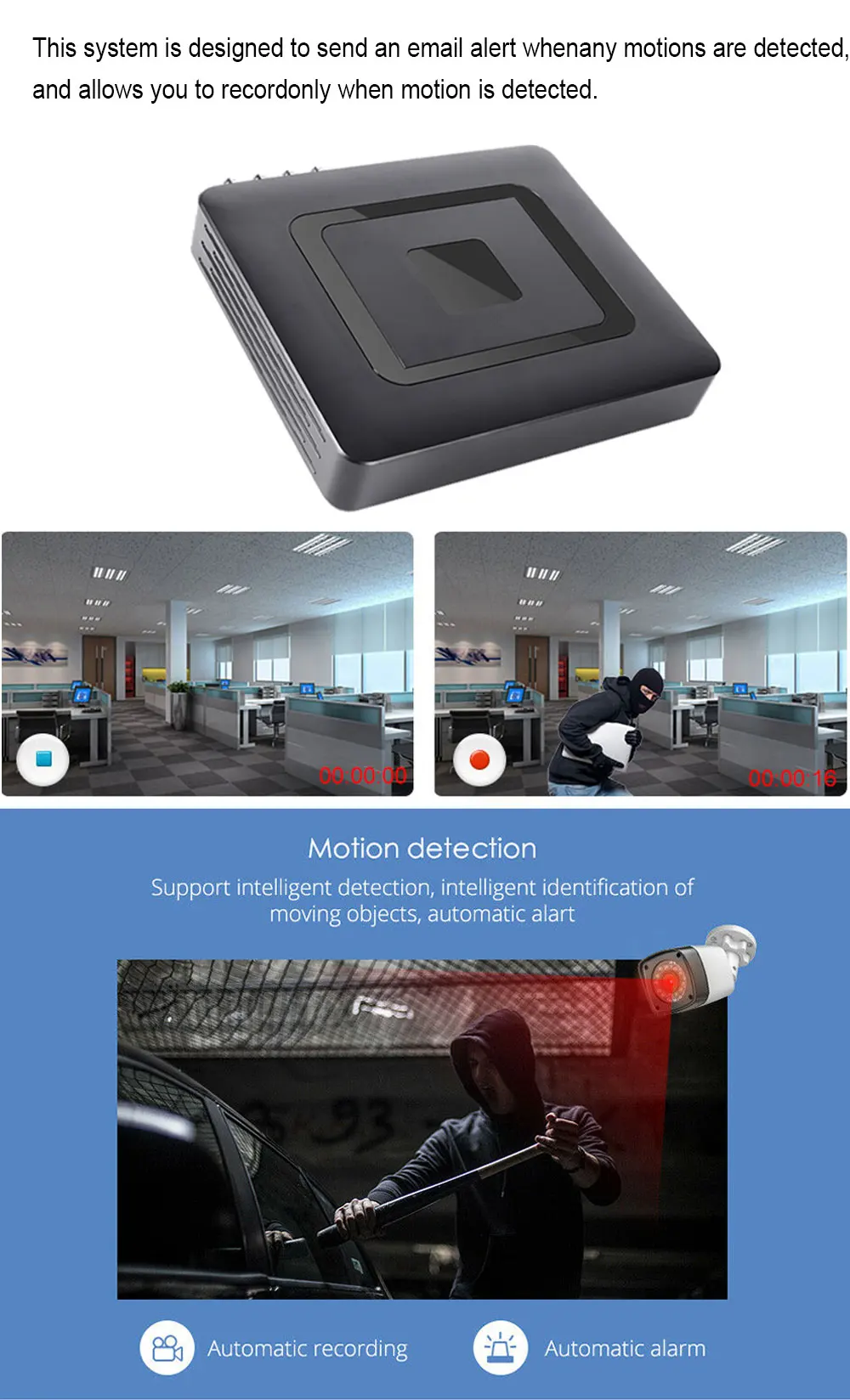 Mini Dvr 8CH Cctv Recorder Ondersteuning 1080P 2MP Ahd Cvi Tvi Camera Security System / P2P Cloud Video Surveillance dvr